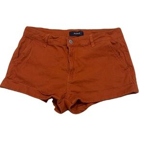 AERO Aeropostale High Rise Midi Orange Rust Chino Shorts - Size M/M